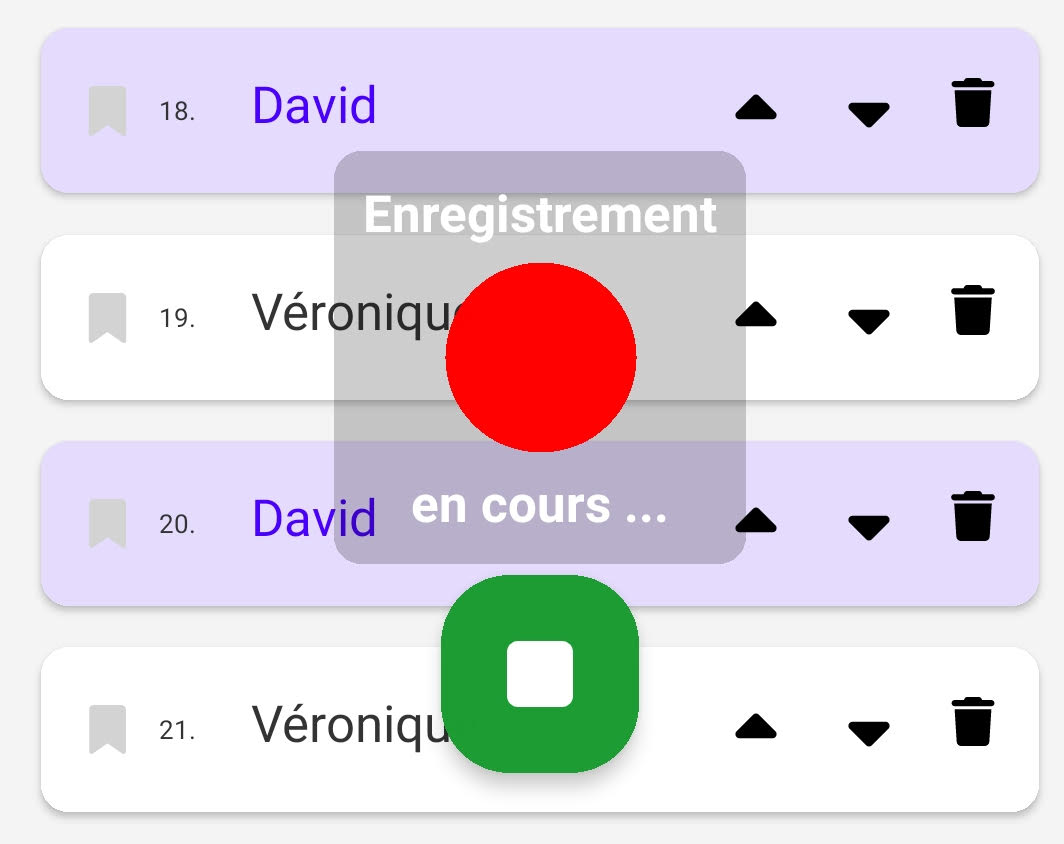 Indicateur d'enregistrement